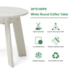 Glitzhome Elm Plus 20-36D Tables d'appoint Adirondack en PEHD pour Patio Extérieur
