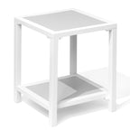Table d'appoint carrée à 2 niveaux pour patio extérieur - 40 cm (L) x 40 cm (l) x 50 cm (H)