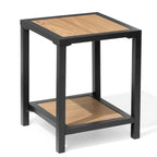 Table d'appoint carrée à 2 niveaux pour patio extérieur - 40 cm (L) x 40 cm (l) x 50 cm (H)