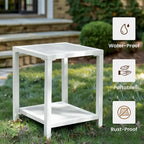 Table d'appoint carrée à 2 niveaux pour patio extérieur - 40 cm (L) x 40 cm (l) x 50 cm (H)
