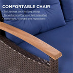 Ensemble de mobilier de jardin 4 pièces confortable bleu pour terrasse