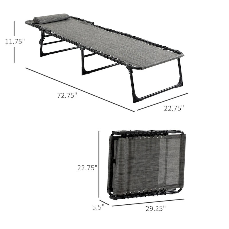Chaise longue inclinable, Transat portable, Lit de camp pliant