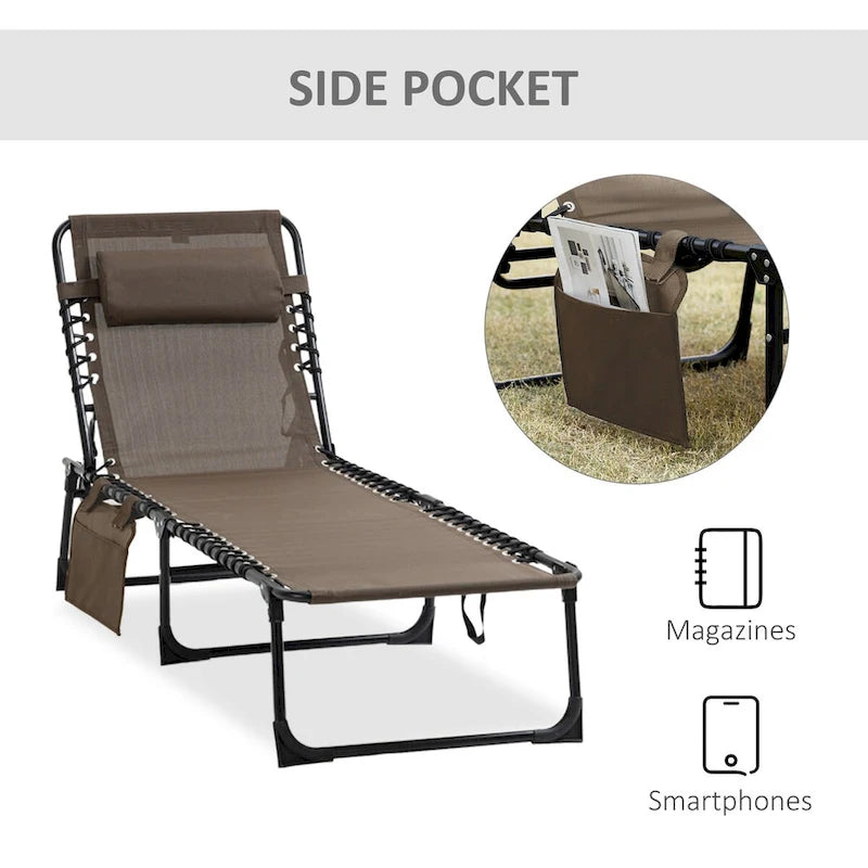 Chaise longue inclinable, Transat portable, Lit de camp pliant