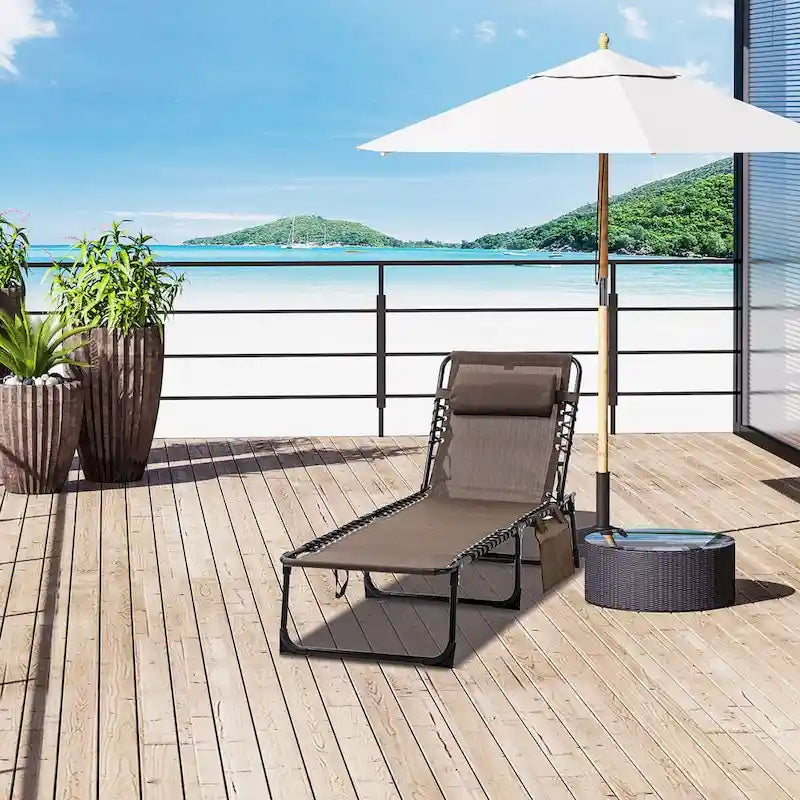 Chaise longue inclinable, Transat portable, Lit de camp pliant