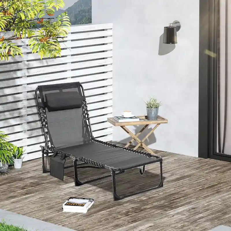 Chaise longue inclinable, Transat portable, Lit de camp pliant