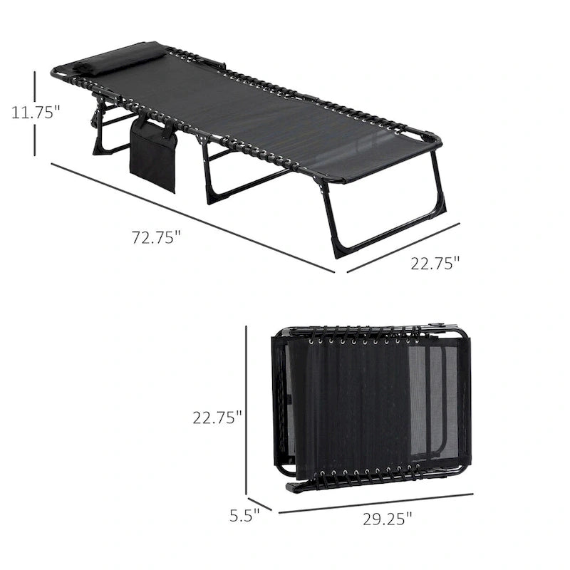 Chaise longue inclinable, Transat portable, Lit de camp pliant