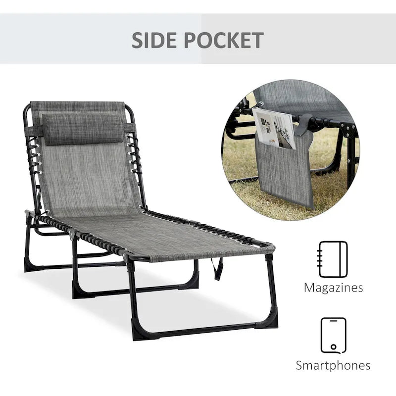 Chaise longue inclinable, Transat portable, Lit de camp pliant