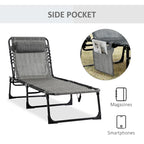 Chaise longue inclinable, Transat portable, Lit de camp pliant
