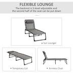 Chaise longue inclinable, Transat portable, Lit de camp pliant