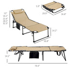 Chaise longue inclinable, Transat portable, Lit de camp pliant