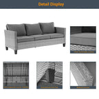 Ensemble de canapé d'extérieur modulable LIVOOSUN 8 pièces avec fauteuils à bascule pivotants et repose-pieds en osier gris