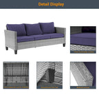 Ensemble de canapé d'extérieur modulable LIVOOSUN 8 pièces avec fauteuils à bascule pivotants et repose-pieds en osier gris
