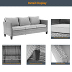 Ensemble de canapé d'extérieur modulable LIVOOSUN 8 pièces avec fauteuils à bascule pivotants et repose-pieds en osier gris