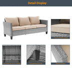 Ensemble de canapé d'extérieur modulable LIVOOSUN 8 pièces avec fauteuils à bascule pivotants et repose-pieds en osier gris