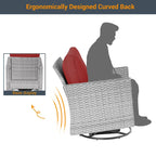 Ensemble de canapé d'extérieur modulable LIVOOSUN 8 pièces avec fauteuils à bascule pivotants et repose-pieds en osier gris