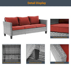 Ensemble de canapé d'extérieur modulable LIVOOSUN 8 pièces avec fauteuils à bascule pivotants et repose-pieds en osier gris