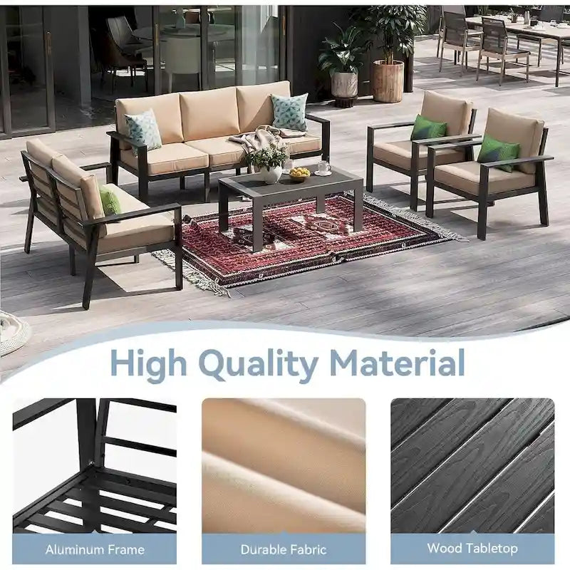 Ensemble de mobilier de patio 4 pièces Ensemble de mobilier d'extérieur en aluminium