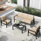 Ensemble de mobilier de patio 4 pièces Ensemble de mobilier d'extérieur en aluminium