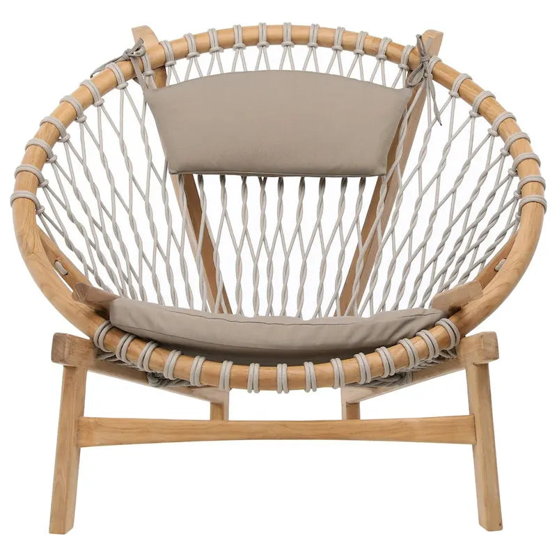 Fauteuil d'appoint Bastion en bois naturel, naturel/gris