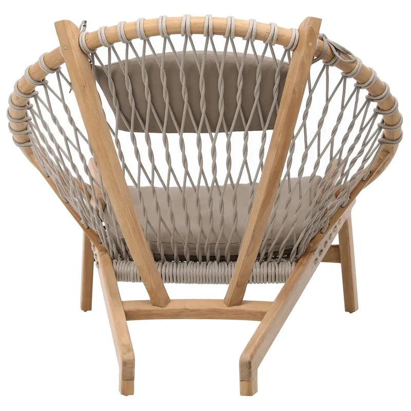 Fauteuil d'appoint Bastion en bois naturel, naturel/gris