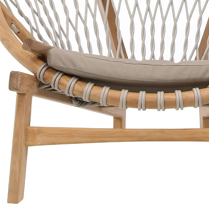 Fauteuil d'appoint Bastion en bois naturel, naturel/gris
