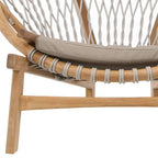 Fauteuil d'appoint Bastion en bois naturel, naturel/gris