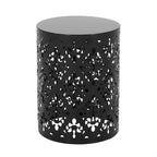 Table d'appoint en métal pour l'extérieur, table d'appoint en béton, table d'appoint souche d'arbre, tabouret de jardin.