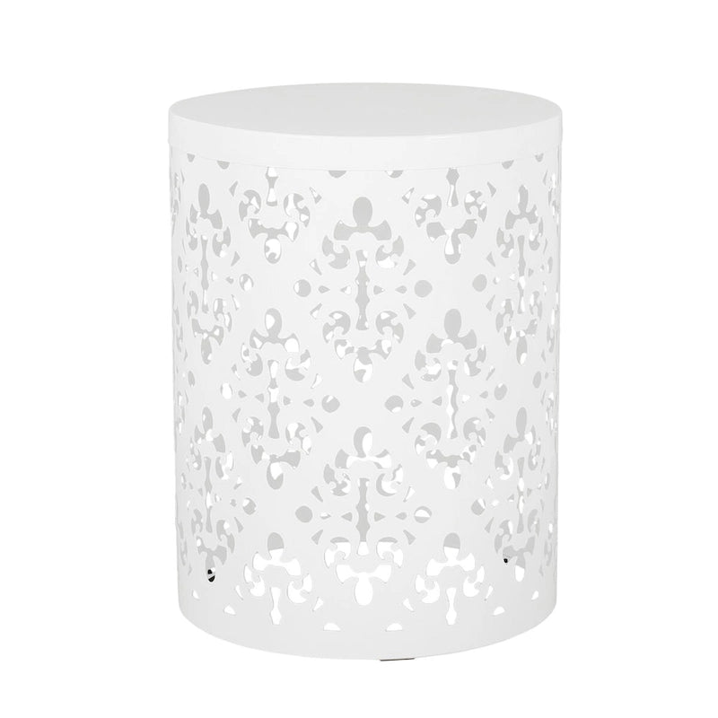 Table d'appoint en métal pour l'extérieur, table d'appoint en béton, table d'appoint souche d'arbre, tabouret de jardin.