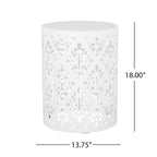Table d'appoint en métal pour l'extérieur, table d'appoint en béton, table d'appoint souche d'arbre, tabouret de jardin.