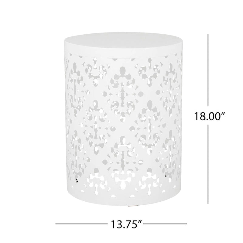 Table d'appoint en métal pour l'extérieur, table d'appoint en béton, table d'appoint souche d'arbre, tabouret de jardin.