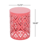 Table d'appoint en métal pour l'extérieur, table d'appoint en béton, table d'appoint souche d'arbre, tabouret de jardin.