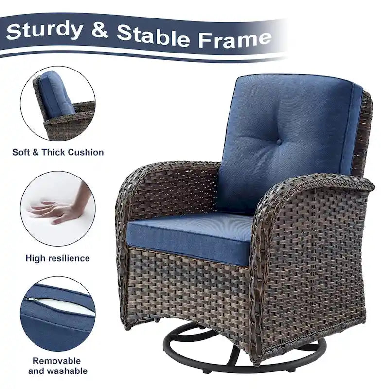 Fauteuil de jardin pivotant Pocassy avec table