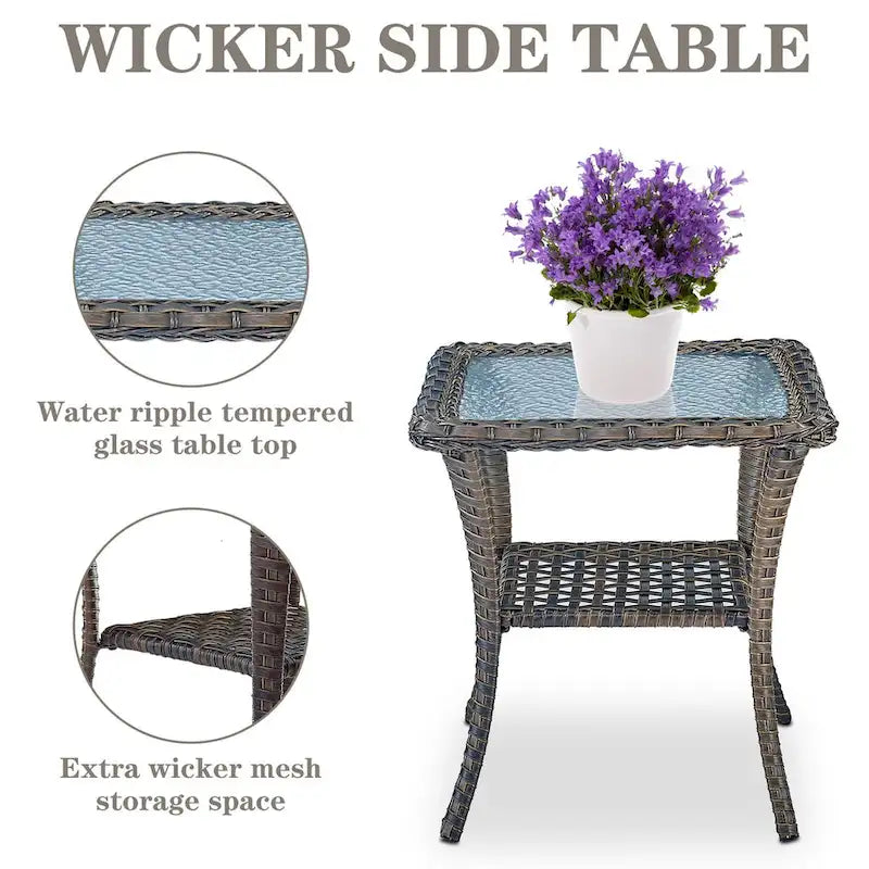 Fauteuil de jardin pivotant Pocassy avec table