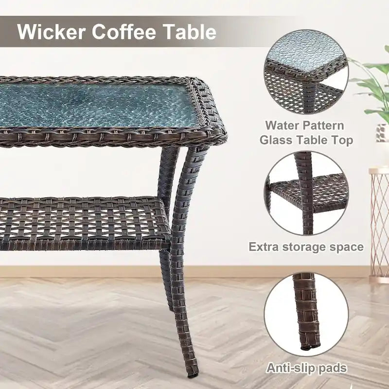 Fauteuil de jardin pivotant Pocassy avec table