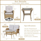 Fauteuil de jardin pivotant Pocassy avec table