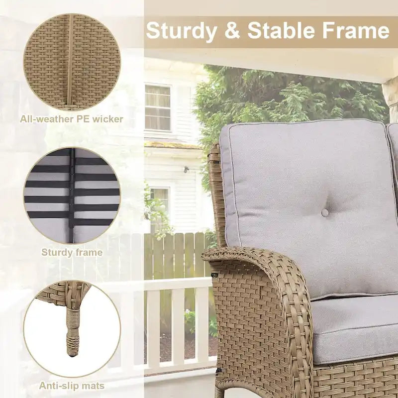 Fauteuil de jardin pivotant Pocassy avec table