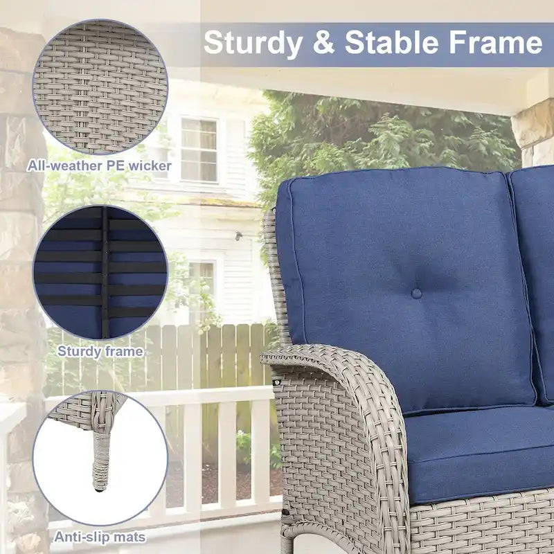 Fauteuil de jardin pivotant Pocassy avec table