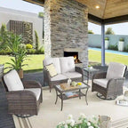 Fauteuil de jardin pivotant Pocassy avec table