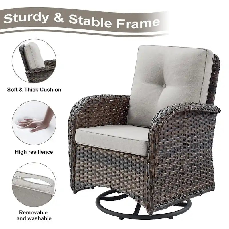 Fauteuil de jardin pivotant Pocassy avec table