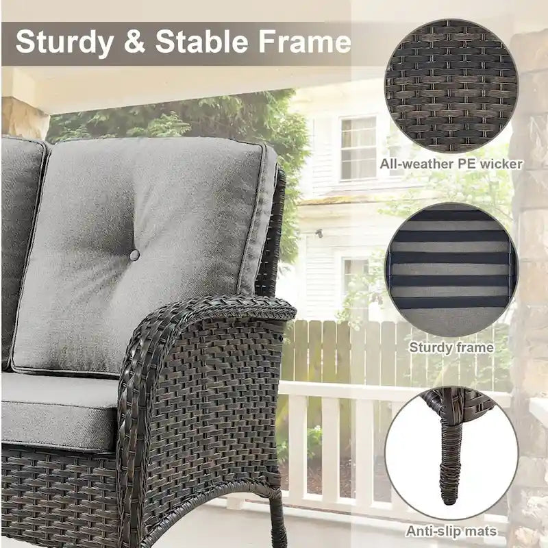 Fauteuil de jardin pivotant Pocassy avec table
