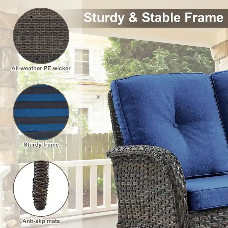 Fauteuil de jardin pivotant Pocassy avec table