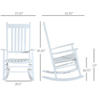 Fauteuil à bascule d'extérieur, fauteuil à bascule de patio en bois avec accoudoirs lisses, dossier haut