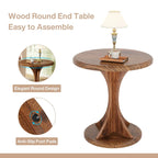 Petite table d'appoint, table d'appoint ronde en bois pour salon ou chambre à coucher