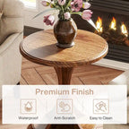 Petite table d'appoint, table d'appoint ronde en bois pour salon ou chambre à coucher