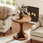 Petite table d'appoint, table d'appoint ronde en bois pour salon ou chambre à coucher
