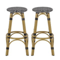 Lot de deux tabourets de bar circulaires