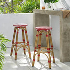 Set of two circular barstools