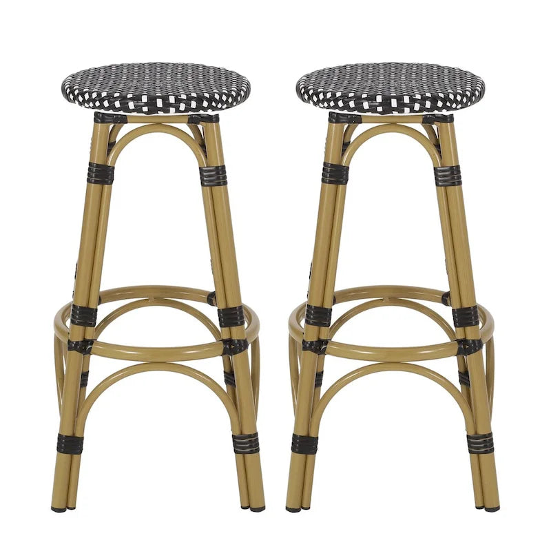 Lot de deux tabourets de bar circulaires