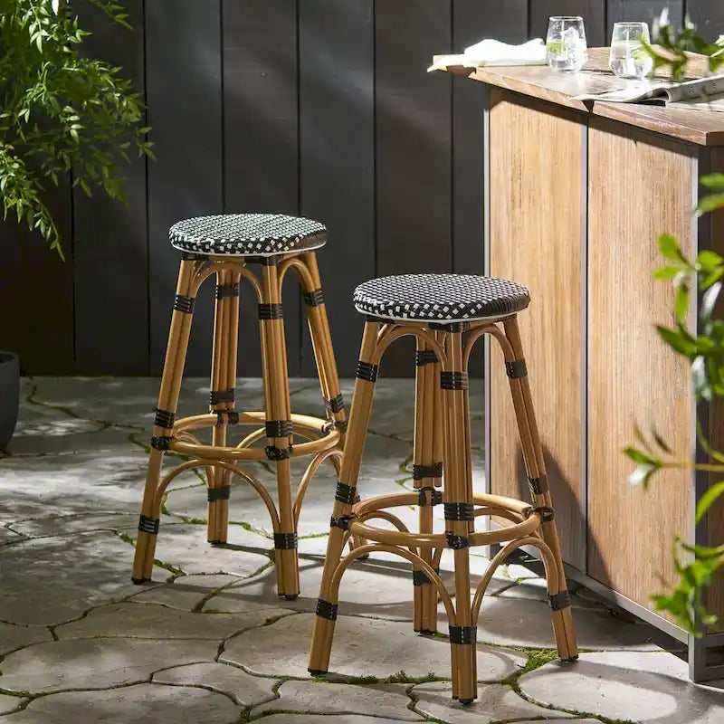 Lot de deux tabourets de bar circulaires