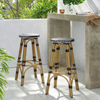 Lot de deux tabourets de bar circulaires